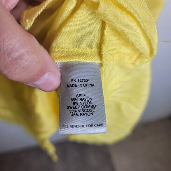 John Mark Womens Large Yellow Lagenlook Layered Button Detail Tunic Boho Hippie - Picture 4 of 6